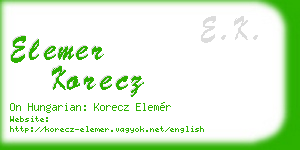 elemer korecz business card