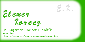 elemer korecz business card